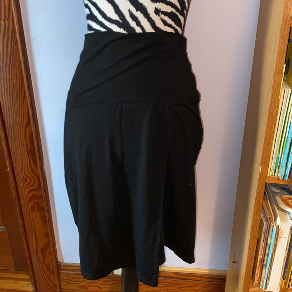 Athleta faux wrap black knit skirt size medium